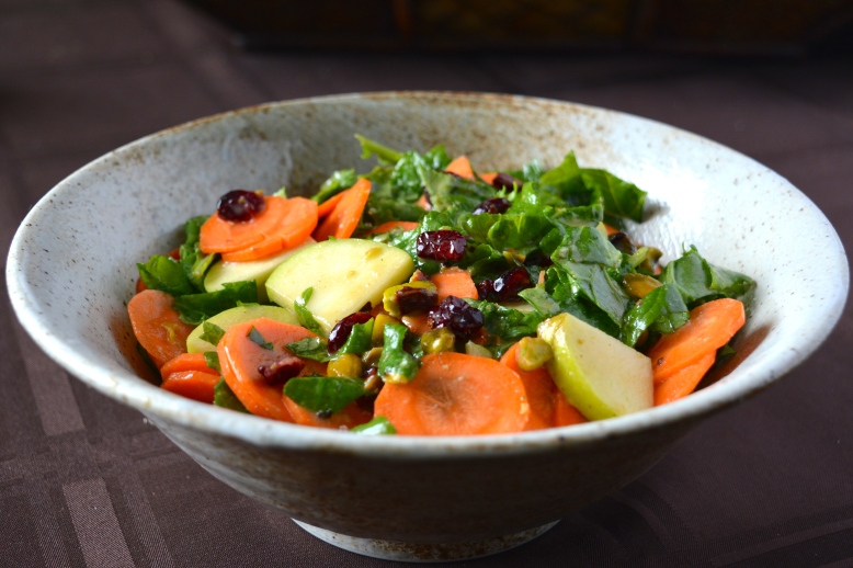 Carrot, Kale and Apple Salad with Maple-Tahini Vinaigrette2